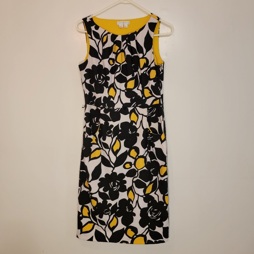 Professional, Fitted, Lemon-Patterned Dress WITH POCKETS!!! Size 6